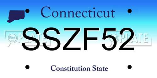 SSZF52 Connecticut License Plate