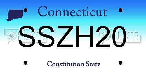 SSZH20 Connecticut License Plate