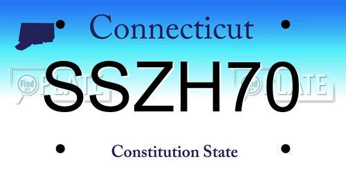 SSZH70 Connecticut License Plate