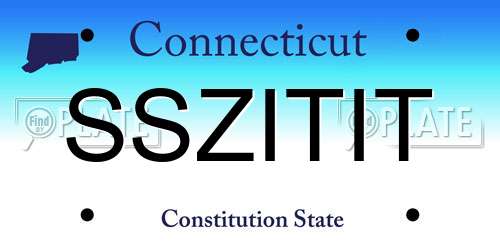 SSZITIT Connecticut License Plate