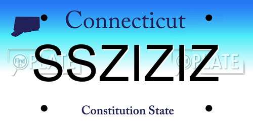 SSZIZIZ Connecticut License Plate