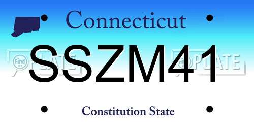 SSZM41 Connecticut License Plate