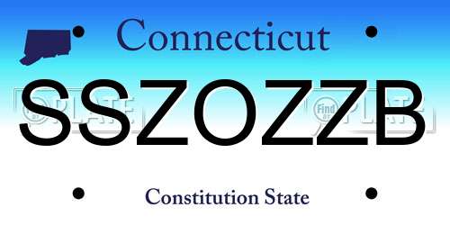 SSZOZZB Connecticut License Plate