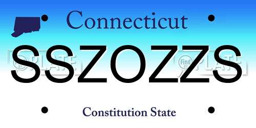 SSZOZZS Connecticut License Plate
