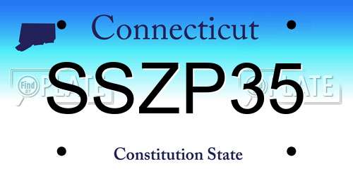 SSZP35 Connecticut License Plate