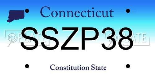 SSZP38 Connecticut License Plate