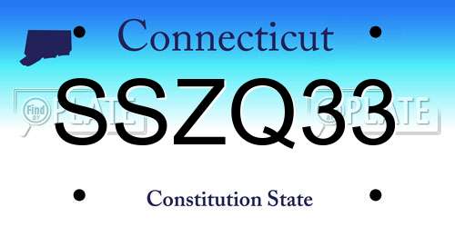 SSZQ33 Connecticut License Plate