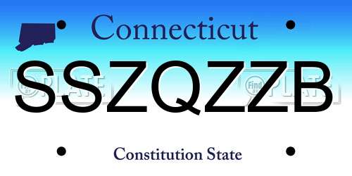 SSZQZZB Connecticut License Plate
