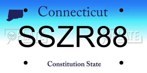 SSZR88 Connecticut License Plate