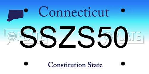SSZS50 Connecticut License Plate