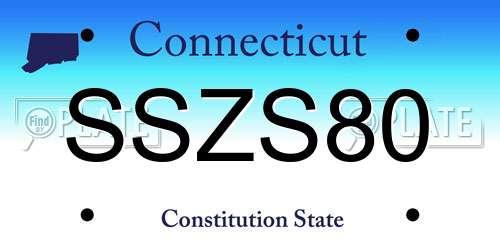 SSZS80 Connecticut License Plate