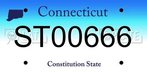 ST00666 Connecticut License Plate