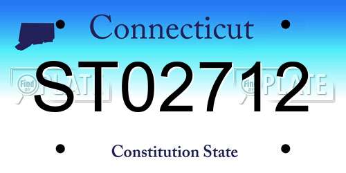 ST02712 Connecticut License Plate