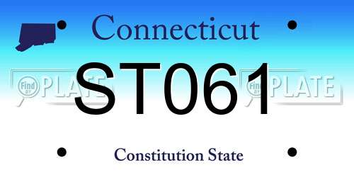 ST061 Connecticut License Plate
