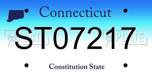 ST07217 Connecticut License Plate