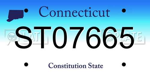 ST07665 Connecticut License Plate