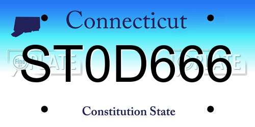 ST0D666 Connecticut License Plate