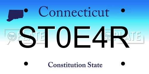 ST0E4R Connecticut License Plate