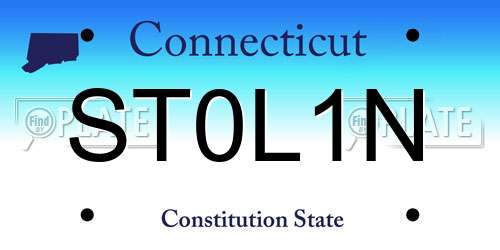 ST0L1N Connecticut License Plate