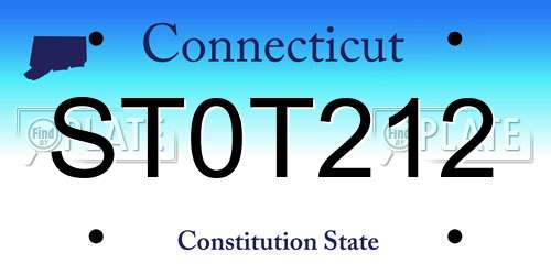 ST0T212 Connecticut License Plate