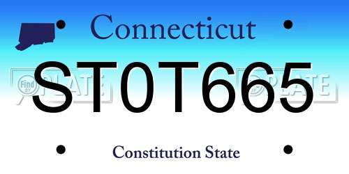 ST0T665 Connecticut License Plate