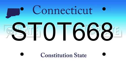 ST0T668 Connecticut License Plate