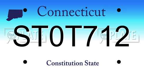 ST0T712 Connecticut License Plate