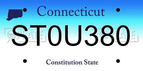 ST0U380 Connecticut License Plate