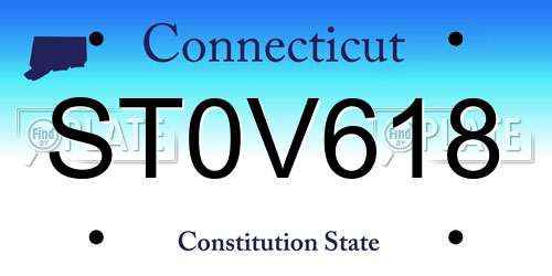 ST0V618 Connecticut License Plate