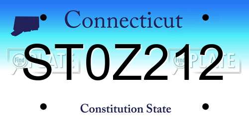 ST0Z212 Connecticut License Plate
