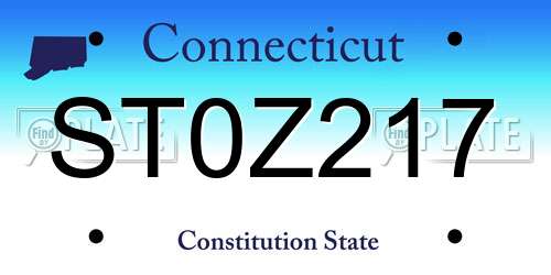 ST0Z217 Connecticut License Plate