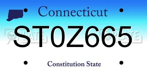 ST0Z665 Connecticut License Plate