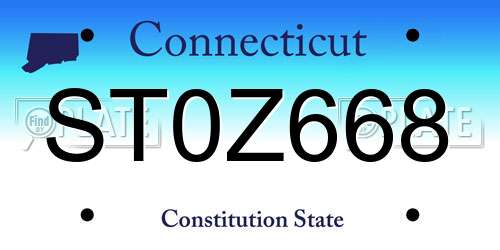 ST0Z668 Connecticut License Plate