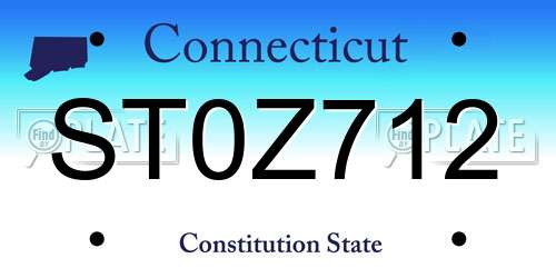 ST0Z712 Connecticut License Plate