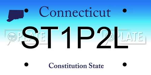 ST1P2L Connecticut License Plate