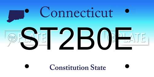 ST2B0E Connecticut License Plate
