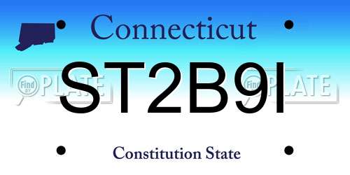 ST2B9I Connecticut License Plate