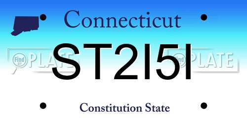 ST2I5I Connecticut License Plate