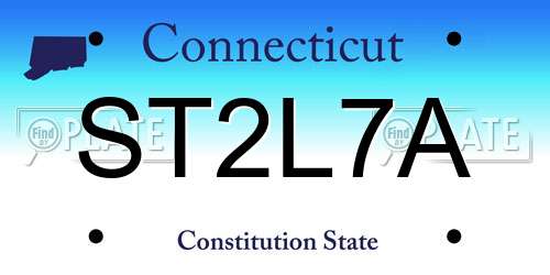 ST2L7A Connecticut License Plate