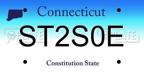 ST2S0E Connecticut License Plate