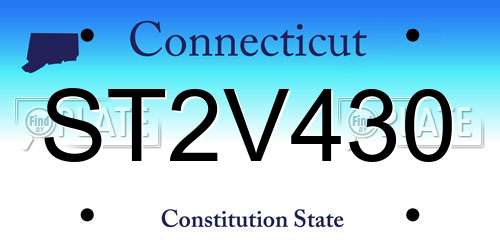 ST2V430 Connecticut License Plate