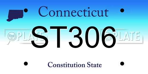 ST306 Connecticut License Plate