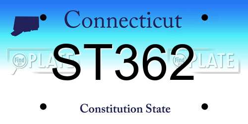 ST362 Connecticut License Plate