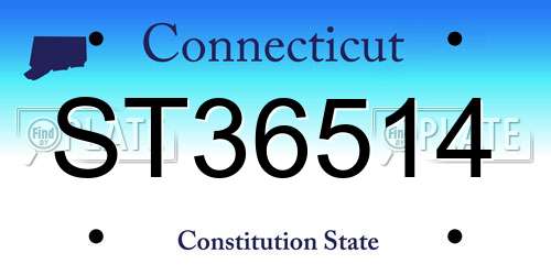 ST36514 Connecticut License Plate
