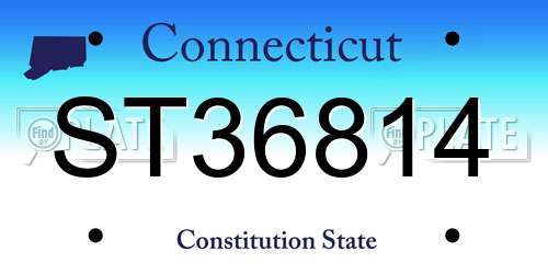 ST36814 Connecticut License Plate