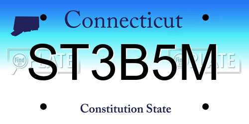 ST3B5M Connecticut License Plate
