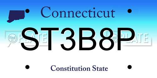 ST3B8P Connecticut License Plate