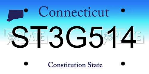 ST3G514 Connecticut License Plate