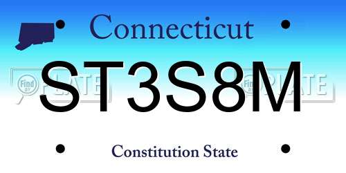 ST3S8M Connecticut License Plate