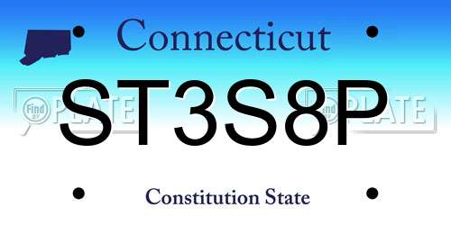 ST3S8P Connecticut License Plate